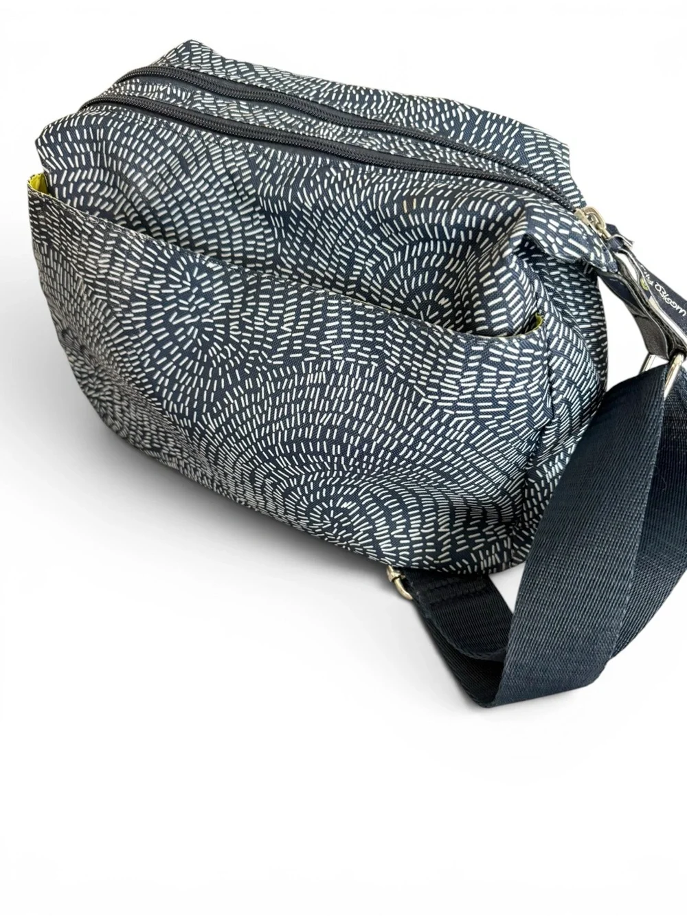 Lily Bloom White/Navy Geometric Print Everyday Crossbody Bag